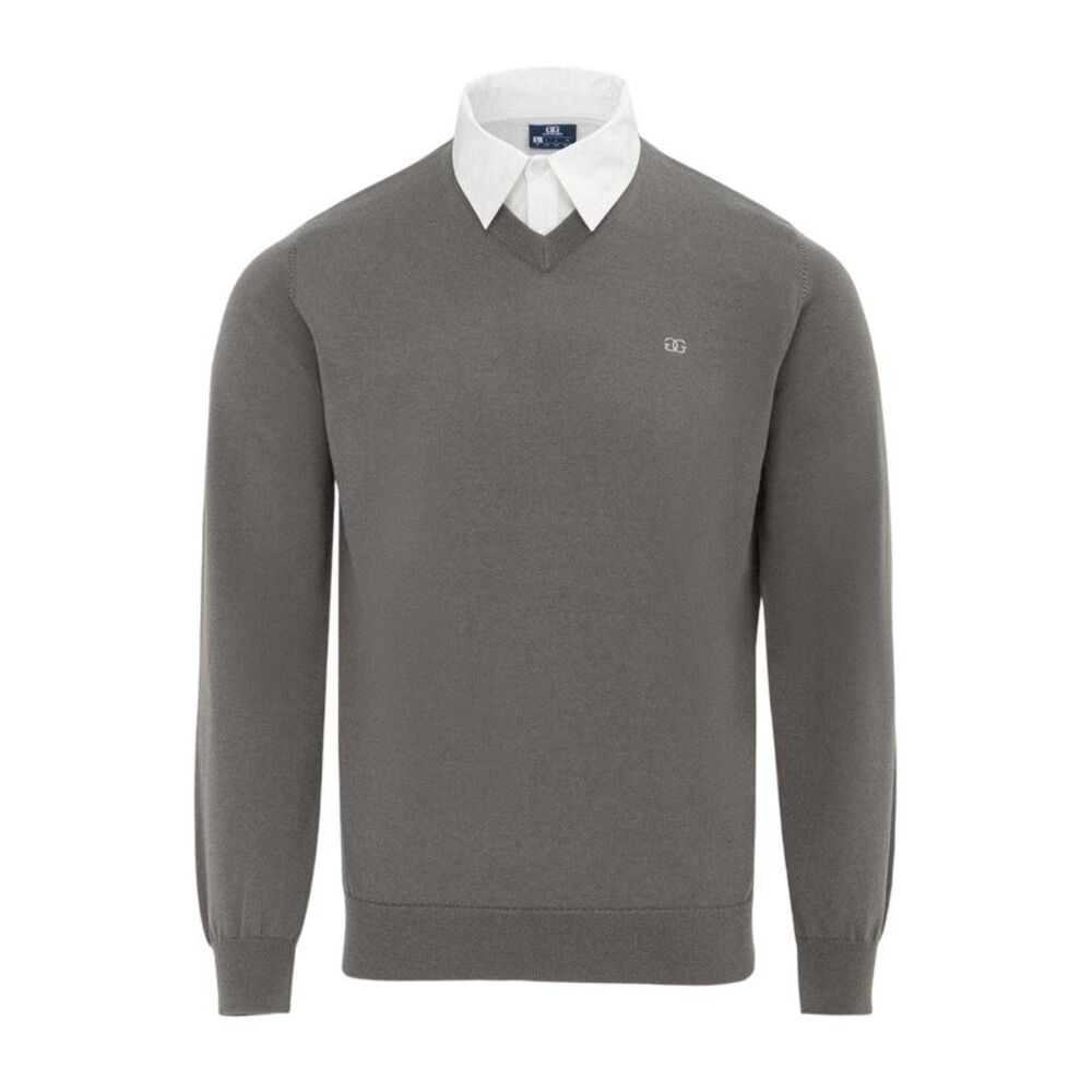 Giorgio Mens Knitted V Neck Sweater / Slate